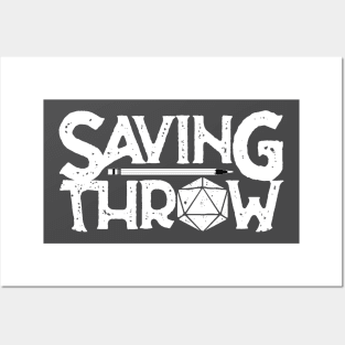 New Saving Throw Logo - White Posters and Art